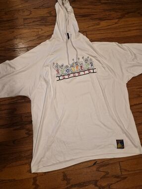 Shooters Sports White Hoodie Tee with Colorful 'Sports' Graphic - Mens Sz 3XL